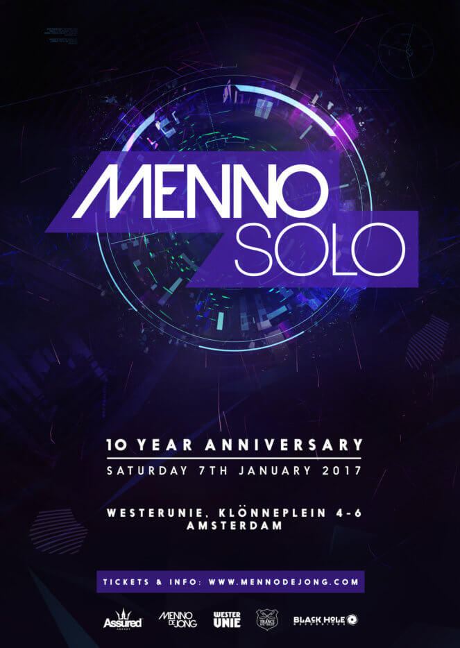Menno de Jong presents Menno Solo - 10 Year Anniversary at Westerunie, Amsterdam on 7th of January 2016