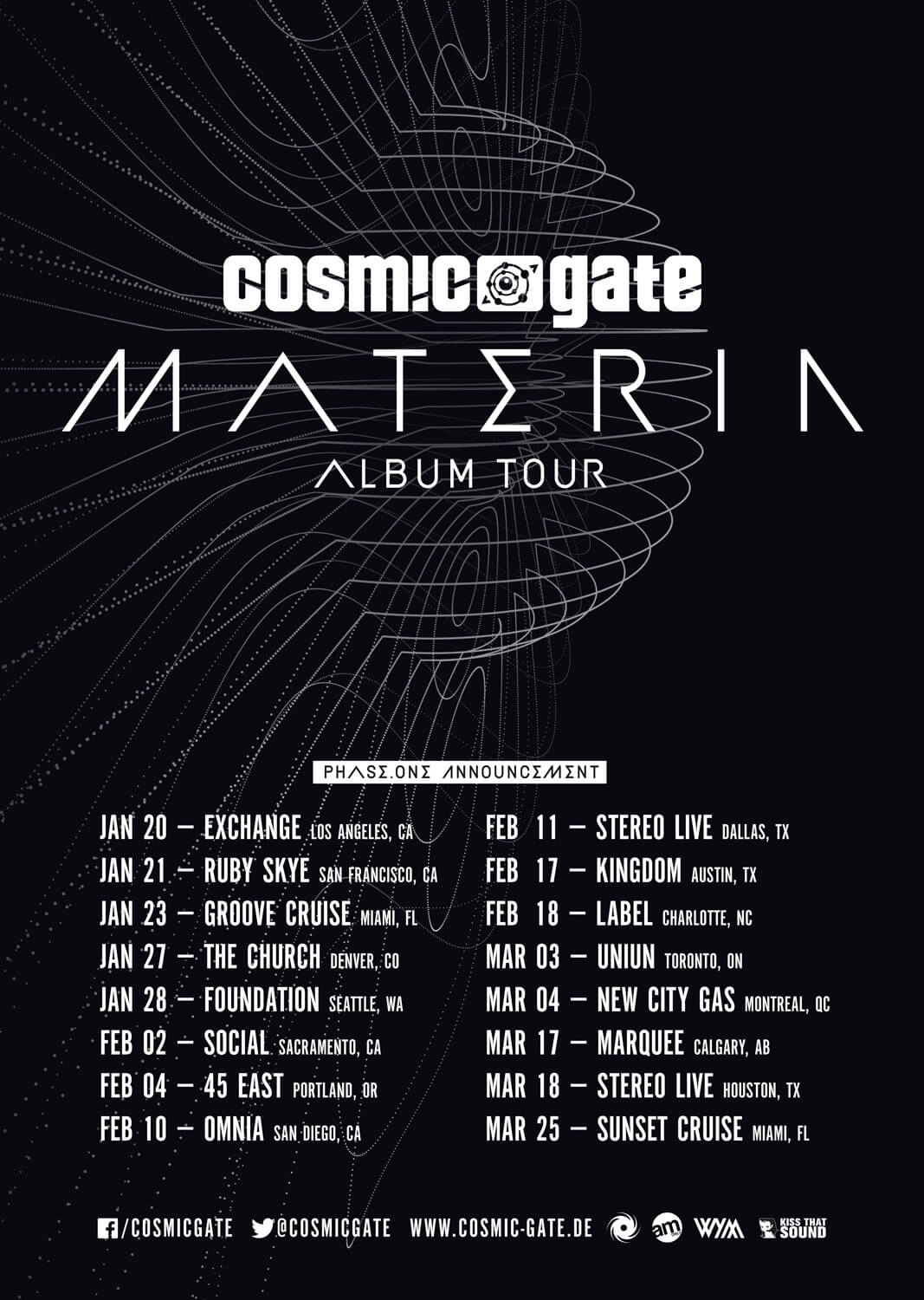 Cosmic Gate announce phase 1 of 2017 US tour shows