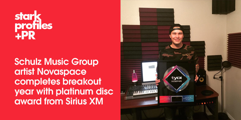 Schulz Music Group artist Novaspace completes Breakout Year with platinum disc award from Sirius XM