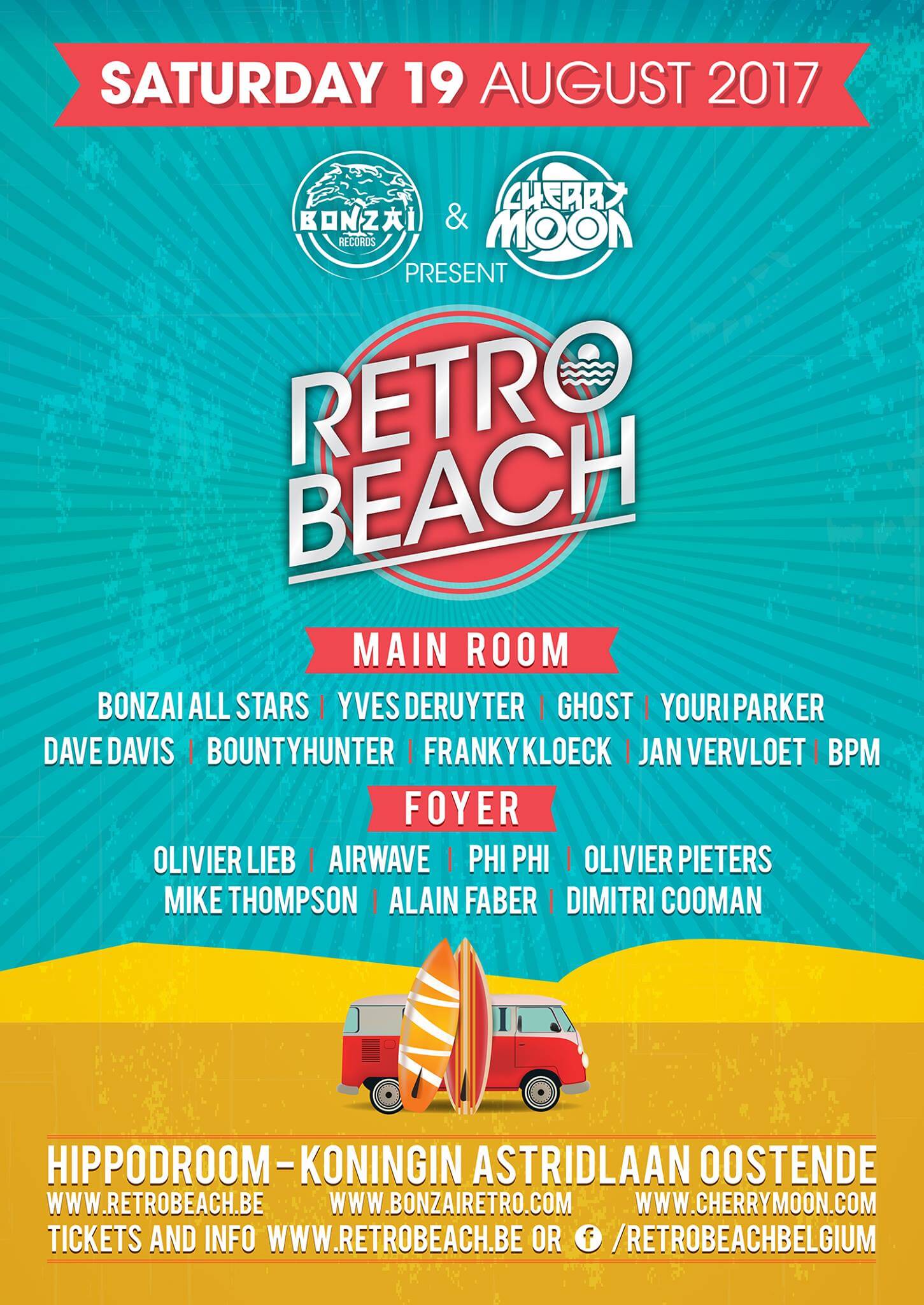 Bonzai and Cherry Moon presents Retro Beach at Hippodroom, Koningin Astridlaan Oostende, Belgium on 19th of August 2017