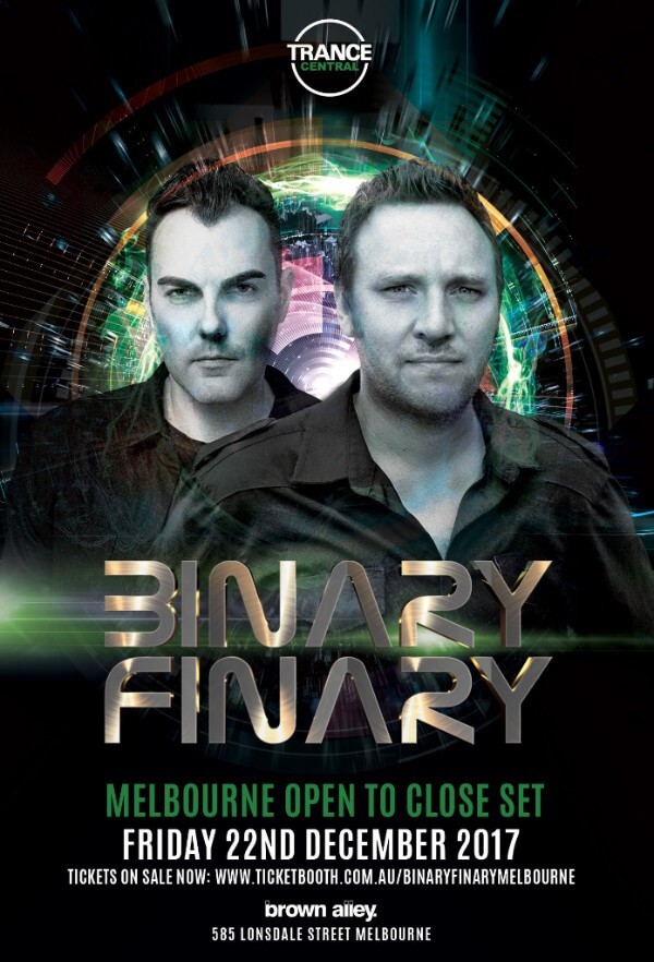 Trance Central presents Binary Finary at Brown Alley, Melbourne, Australia on 22nd of December 2017