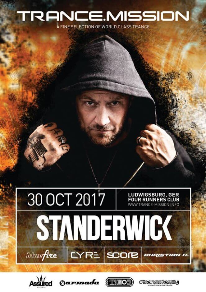 Trance.Mission presents Standerwick at Four Runners Club, Ludwigsburg, Germany on 30th of October 2017 poster