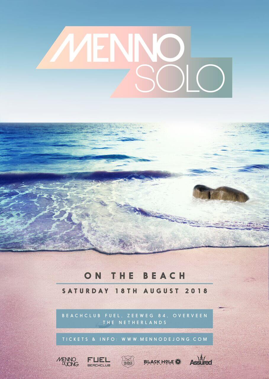 Menno de Jong presents Menno Solo – On The Beach 2018 at Beachclub Fuel, Netherlands on 18th of August 2018 poster
