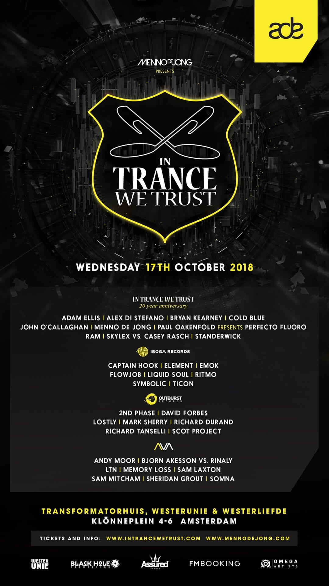 In Trance We Trust ADE Festival 2018 poster