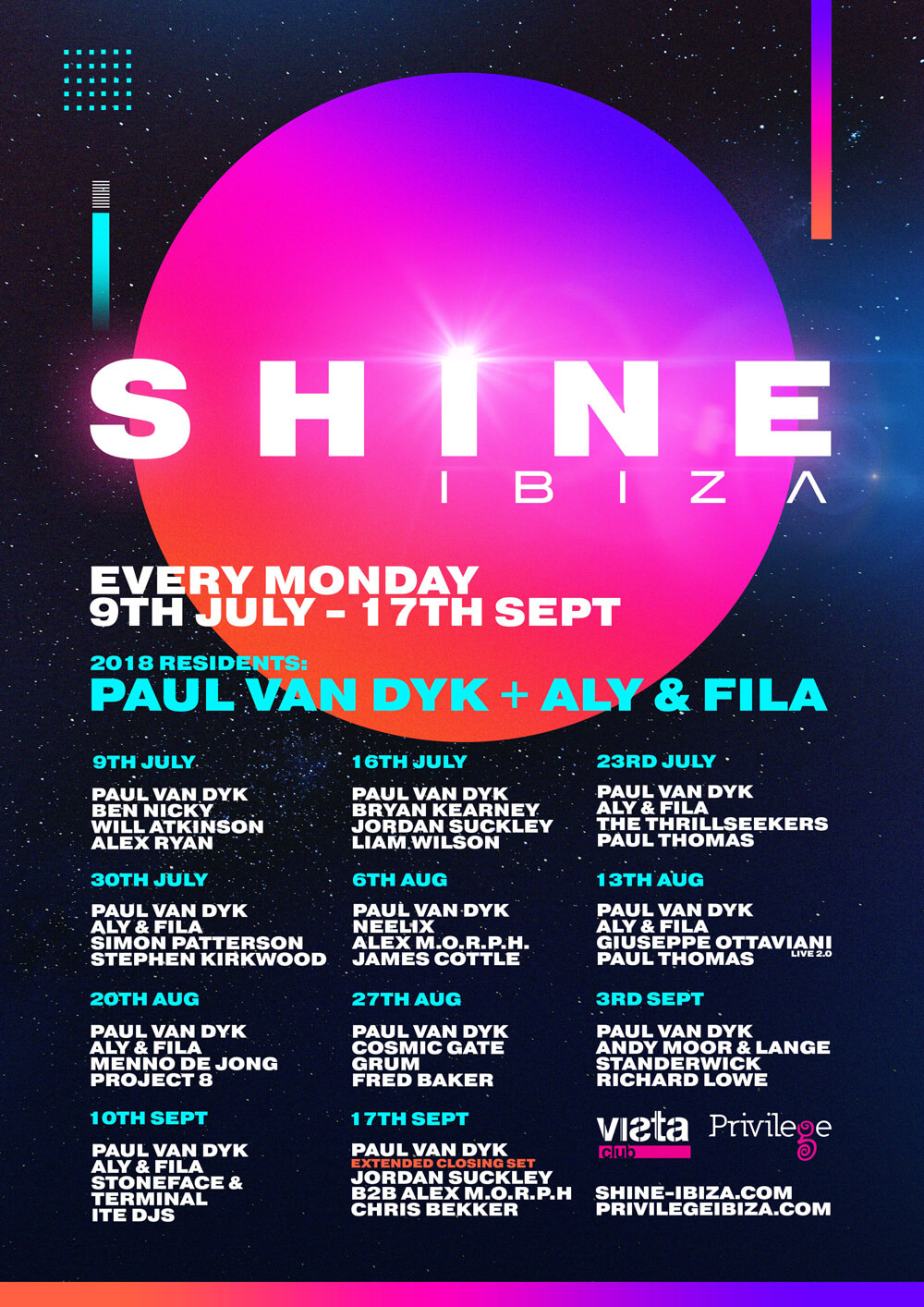 SHINE Ibiza: ­The New Destination For Trance In Ibiza - At Vista Club at Privilege