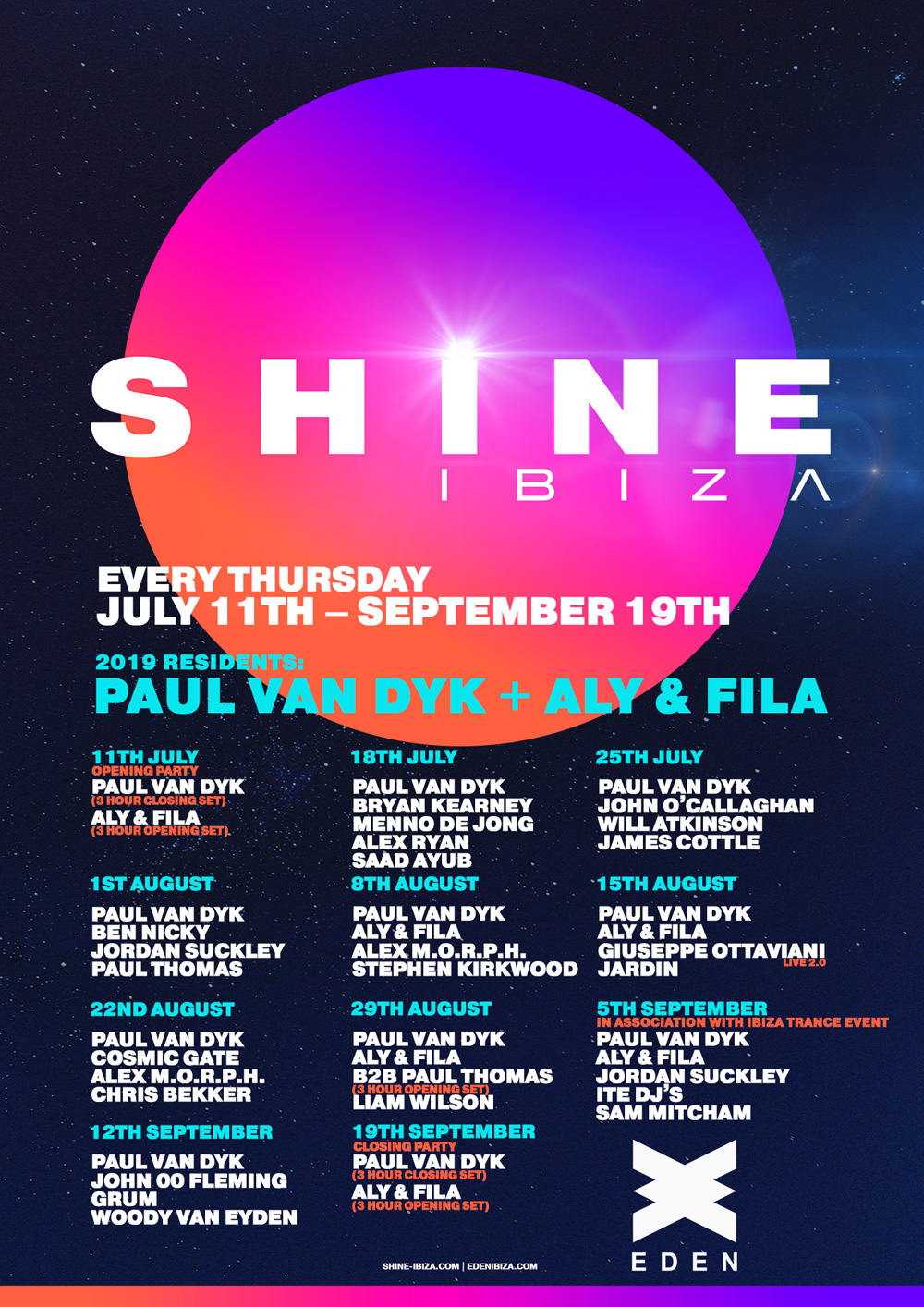 SHINE Ibiza reveals season 2 dates and line up