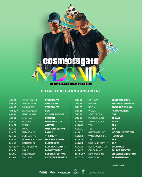 Cosmic Gate presents MOSAIIL C2 Tour